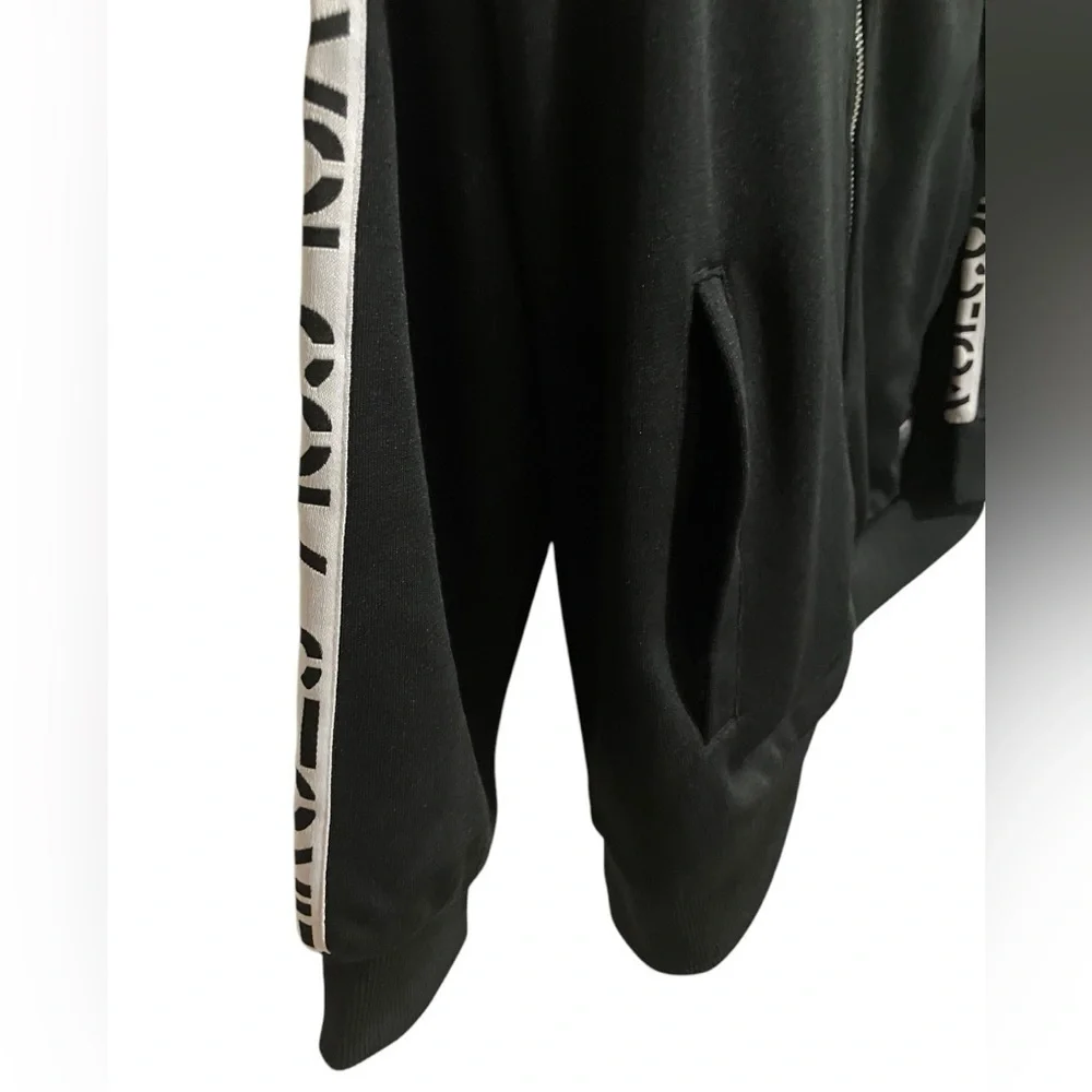VOLCOM Stone Album Full-Zip Black Track Jacket Sleeve Logo Lettering Men’s Small